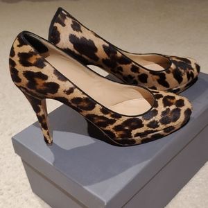 EUC J.Crew: Collection Calfhair Platform Heels